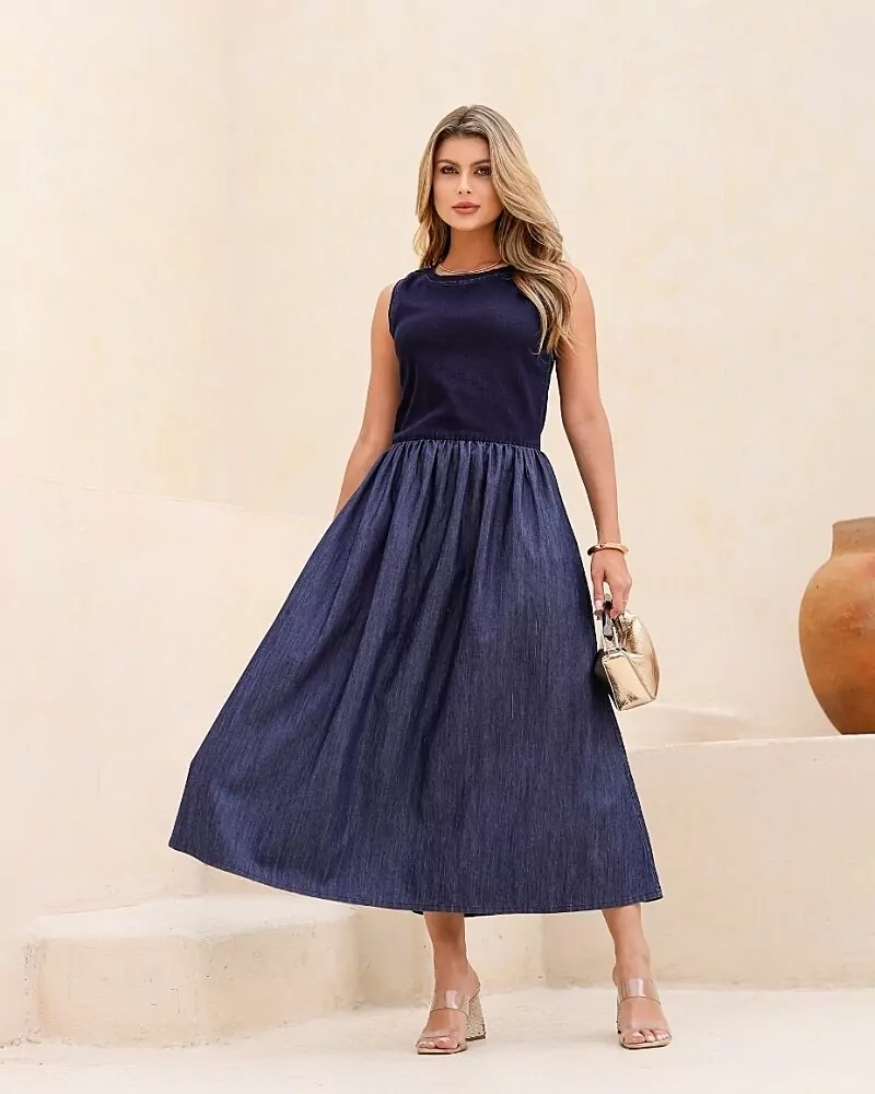 Vestido Midi Jeans Godê